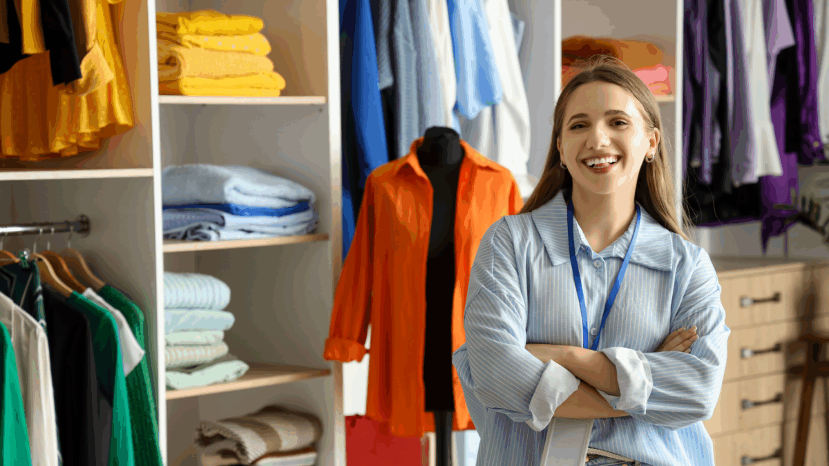 commessa di negozio abbigliamento che ha fatto la timbratura virtuale