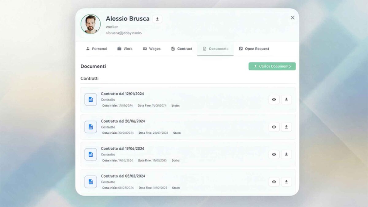 dettaglio dashboard dello scadenziario aziendale Jobby