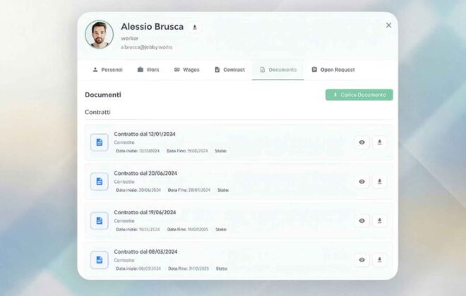dettaglio dashboard dello scadenziario aziendale Jobby