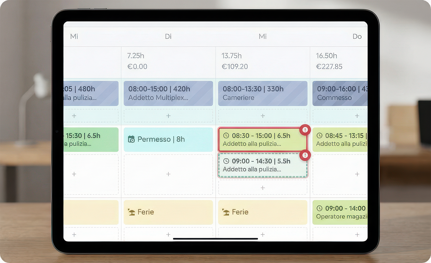 Shift Planning Interface